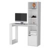 Peterson Desk 4-Tier Bookcase and 1-Door Cabinet White