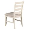 White Classic 2pcs Dining Chairs, Ladder Backs Side Chair