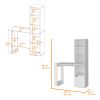 Peterson Desk 4-Tier Bookcase and 1-Door Cabinet White