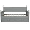 Twin Size Wood Daybed with Twin Size Trundle (Gray)