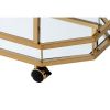 Lacole Serving Cart; Champagne & Mirror 98197