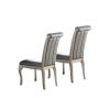 Luxury Antique Silver Wooden Set of 2 Dining Side Chairs
