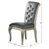 Luxury Antique Silver Wooden Set of 2 Dining Side Chairs