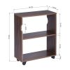 47.4" L Computer Desk with movable bookcase; brown