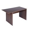 47.4" L Computer Desk with movable bookcase; brown
