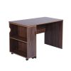 47.4" L Computer Desk with movable bookcase; brown