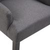 Dining Chair with Armrests Dark Gray Fabric