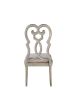 Esteban Side Chair (Set-2) in Ivory Velvet & Antique Champagne Finish 62202