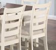 White Classic 2pcs Dining Chairs, Ladder Backs Side Chair