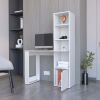 Peterson Desk 4-Tier Bookcase and 1-Door Cabinet White