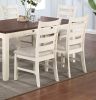 White Classic 2pcs Dining Chairs, Ladder Backs Side Chair