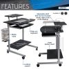 Techni Mobili Compact Computer Cart With Storage; Graphite