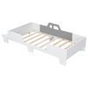 Car-Shaped Twin Bed with Bench,White