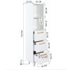 Tall Cabinet, Wooden Slim Floor Cabinet with Shelves & Drawer, White