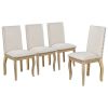 TREXM, 4ea Dining chairs with Nailhead (Natural Wood Wash)