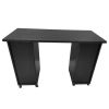 Double Edged Manicure Nail Table with Drawer Black
