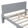 Full Bed with Footboard Bench,Gray