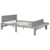 Full Bed with Footboard Bench,Gray