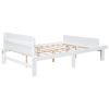 Full Bed with Footboard Bench,White