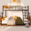 Black Twin over Full Metal Bunk Bed with Comfortable Rungs