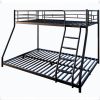 Black Twin over Full Metal Bunk Bed with Comfortable Rungs