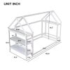 Twin House-Shaped Floor Bed - 2 Detachable Stands