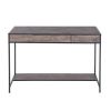43.3"W x 21.6"D x 29.3"H Computer Desk with One Drawer; Walnut & Black