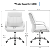 Steady 22.5 in Executive Chair, 300 lbs. Capacity, White