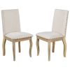 TREXM, 4ea Dining chairs with Nailhead (Natural Wood Wash)