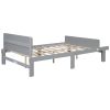 Full Bed with Footboard Bench,Gray