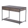 43.3"W x 21.6"D x 29.3"H Computer Desk with One Drawer; Walnut & Black
