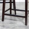 24" Counter Stool; Espresso Finish; Black Leather Seat