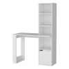 Peterson Desk 4-Tier Bookcase and 1-Door Cabinet White