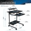 Techni Mobili Compact Computer Cart With Storage; Graphite