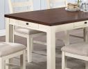 Rectangular Dining Table 1pc Dining Table Rubberwood Walnut Acacia Table Top w Pull out Drawers