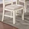 White Classic 2pcs Dining Chairs, Ladder Backs Side Chair