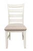 White Classic 2pcs Dining Chairs, Ladder Backs Side Chair