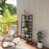 Bookshelf; Ladder Shelf; 4 Tier Tall Bookcase; Modern Open Book Case for Bedroom; Living Room; Office (Black)