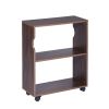 47.4" L Computer Desk with movable bookcase; brown