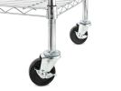 3 Tier Wire Shelf Rolling Cart, Zinc, 500 lb Capacity