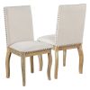 TREXM, 4ea Dining chairs with Nailhead (Natural Wood Wash)