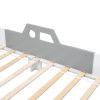 Car-Shaped Twin Bed with Bench,White