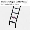 Black Twin over Full Metal Bunk Bed with Comfortable Rungs