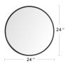 24" Wall Circle Mirror for Bathroom, Black Round Mirror
