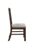 Pascaline Side Chair (Set-2); Gray Fabric; Rustic Brown & Oak Finish DN00703