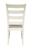 White Classic 2pcs Dining Chairs, Ladder Backs Side Chair