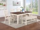 Rectangular Dining Table 1pc Dining Table Rubberwood Walnut Acacia Table Top w Pull out Drawers