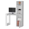 Peterson Desk 4-Tier Bookcase and 1-Door Cabinet White