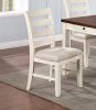 White Classic 2pcs Dining Chairs, Ladder Backs Side Chair