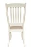 White Classic 2pcs Dining Chairs Set Rubberwood Beige Fabric